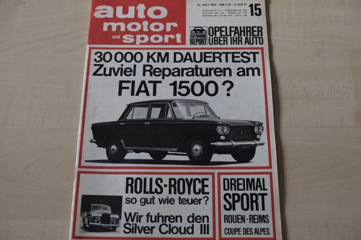 Deckblatt Auto Motor und Sport (15/1964)